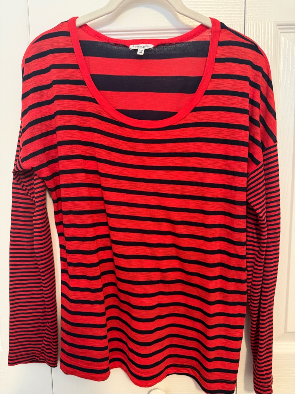 Splendid Red and Blue Striped Long-Sleeve Top